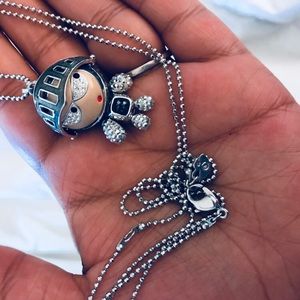 swarovski crystal necklace on a super long chain